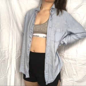 Aerie Jean-Washed Button Up